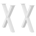 ZNTS Dining Table Legs X-Shaped 2 pcs White 80x cm Steel 4012981