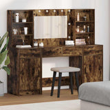 Dressing Table Set with Drawer 3 pcs Smoked Oak Engineered Wood 3334285