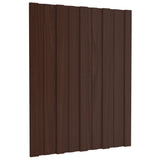 Roof Panels 36 pcs Galvanised Steel Brown 60x45 cm 317194