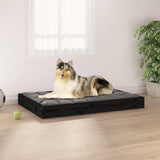 Dog Bed Black 91,5x64x9 cm Solid Wood Pine 820865
