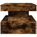 Coffee Table with LED Lights Smoked Oak 90x50x40 cm 839851