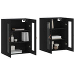 Wall Mounted Cabinets 2 pcs Black Engineered Wood 3197914
