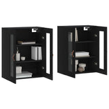 Wall Mounted Cabinets 2 pcs Black Engineered Wood 3197914