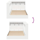 Bookcase Bed with Headboard White 90 x 190 cm Engineered wood 3335749