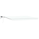 Retractable Awning White 500 x 300 cm Fabric and Steel 3331352