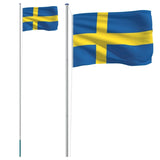 Sweden Flag and Pole 6.23 m Aluminium 3147112