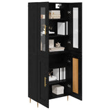 Highboard 2 pcs Black Oak Engineered Wood 3416272