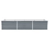 Garden Raised Bed Galvanised Steel 240x80x45 cm Grey 44842