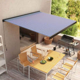 Manual Cassette Awning 350x250 cm Blue and White 3052701