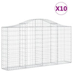 Arched Gabion Baskets 10 pcs 200x30x100/120 cm Galvanised Iron 3145438