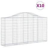 Arched Gabion Baskets 10 pcs 200x30x100/120 cm Galvanised Iron 3145438