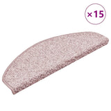 Stair Mats 15 pcs 65x21x4 cm Light Pink Half Round Large 322377