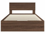Bed Frame with Drawer Brown Oak 100 x 200 cm Engineer Wood 3410741