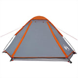 Camping Tent Dome 4-Person Grey and Orange Waterproof 94771
