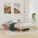 Bed Frame with Side Tables Natural 90 x 220 cm Solid Pine Wood 873241