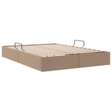 Storage Bed with Mattress Cappucino 140 x 190 cm Faux leather 3369948