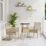 Garden Dining Set 3 pcs Beige Poly rattan 3334947