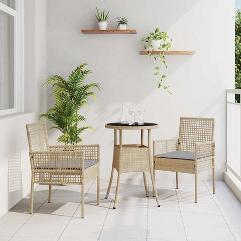 Garden Dining Set 3 pcs Beige Poly rattan 3334947