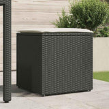 Cushion Box with Storage Black 50 x 50 x 50 cm Poly Rattan 365408