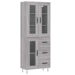 Highboard Grey Sonoma 69.5x34x180 cm Engineered Wood 3198631