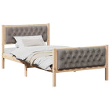 Bed Frame with Headboard Taupe 100 x 200 cm Solid Pine Wood 878422