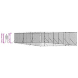 Outdoor Dog Kennel Silver 6x14x2 m Galvanised Steel 3190462