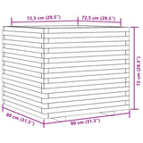 ZNTS Garden Planter Wax Brown 80x80x72 cm Solid Wood Pine 3282626