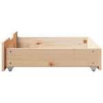 ZNTS Under-Bed Drawers with Wheels 2 pcs 75x55x17 cm Solid Wood Pine 850932