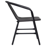 Garden Chair Set of 4 Black Plastic rattan Standard Stackable 3107703