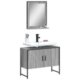2 Piece Bathroom Cabinet Set Grey Sonoma Engineered Wood 3214342