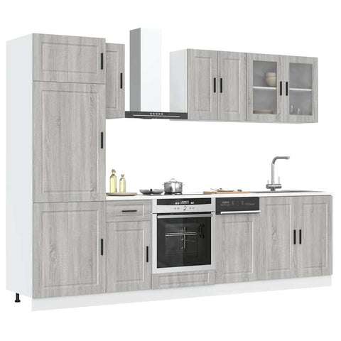 ZNTS 8 Piece Kitchen Cabinet Set Kalmar Grey Sonoma Engineered Wood 3314817