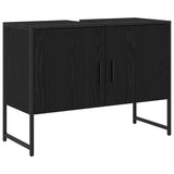 Bathroom Furniture Set with Door 3 pcs Black 33 x 33 x 102.5 cm 3334376
