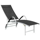 Sun Lounger Black and silver Textilene and aluminium Standard 310521