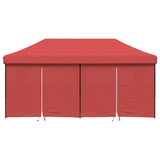 ZNTS Foldable Party Tent Pop-Up with 4 Sidewalls Burgundy 4004955