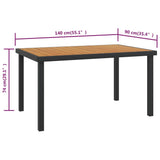 Garden Table Brown 140x90x74 cm Aluminium and WPC 312210