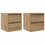 ZNTS Wall-mounted Bedside Cabinets 2 pcs Artisan Oak 38x34x40 cm 861264