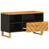 TV Cabinet Brown and Black 80x33.5x46 cm Solid Wood Mango 356800