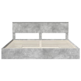 Storage Bed Concrete Grey 200 x 200 cm Engineered Wood 3410766