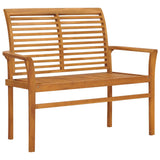 Garden Bench Teak Brown Fine sanded teak hardwood 112 cm Durable 47407