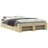 Bed Frame without Mattress Sonoma Oak 135x190 cm Double Engineered Wood 3295508