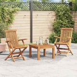 Garden Chair Set of 2 Teak Solid Teak Wood Standard Foldable 41999