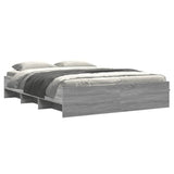 Bed Frame without Mattress Grey Sonoma 150x200 cm King Size Engineered Wood 3295651