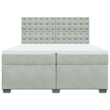 Box Spring Bed with Mattress Light Grey 200x200 cm Velvet 3291014