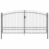 Double Gate with Lock Woerden Grey 400 x 249.5 cm Steel 42008859