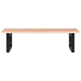 Basin Shelf Wall Mounted Steel and Solid Wood Oak 3302609