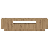TV Cabinet with LED Lights Artisan Oak 160x35x40 cm Engineered Wood 856360