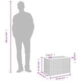 Garden Side Tables 2pcs Beige 55x34x37cm Poly Rattan Solid Wood 366069