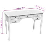 Wooden French Desk with Curved Legs and 5 Drawers 241734