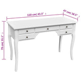 Wooden French Desk with Curved Legs and 5 Drawers 241734