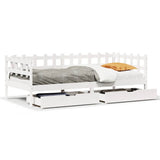 Daybed with Drawers without Mattress White 80x200 cm Solid Wood 3302133